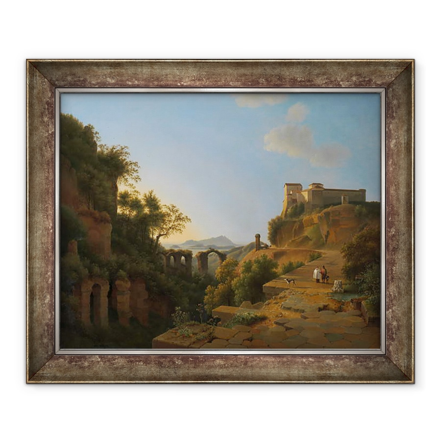 Tablou inramat - Joseph August Knip - Golful Napoli cu Insula Ischia in departare, 50 x 60 cm