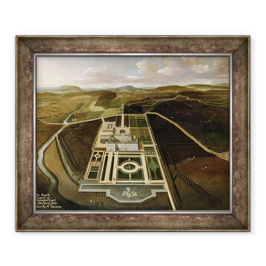 Tablou inramat - John Stevens - Prospect Sud al Hampton Court, Herefordshire, 50 x 60 cm