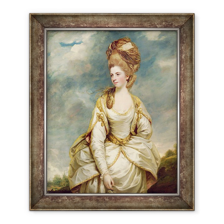 Tablou inramat - Joshua Reynolds - Domnisoara Sarah Campbell, 50 x 60 cm