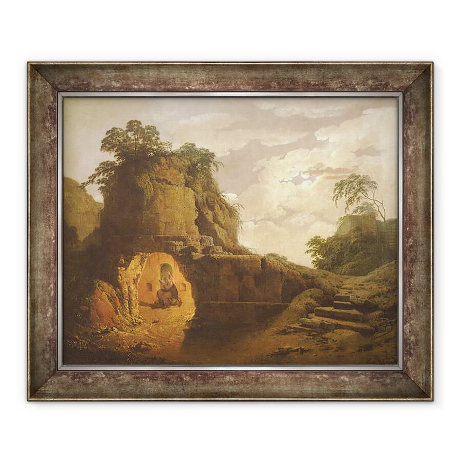 Tablou inramat - Joseph Wright of Derby - Mormantul lui Virgil, cu figura lui Silius Italicus, 50 x 60 cm