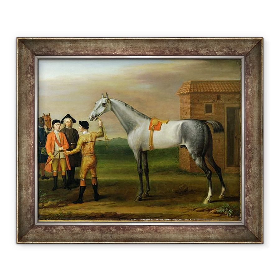 Tablou inramat - John Wootton - Lamprey, impreuna cu proprietarul sau, Sir William Morgan, la Newmarket, 70 x 85 cm