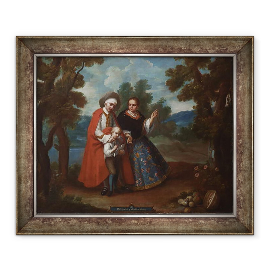Tablou inramat - Juan Patricio Morlete Ruiz - VII. Din spaniol si Morsica, Albinos VII. De español y morisca, albino, 70 x 85 cm