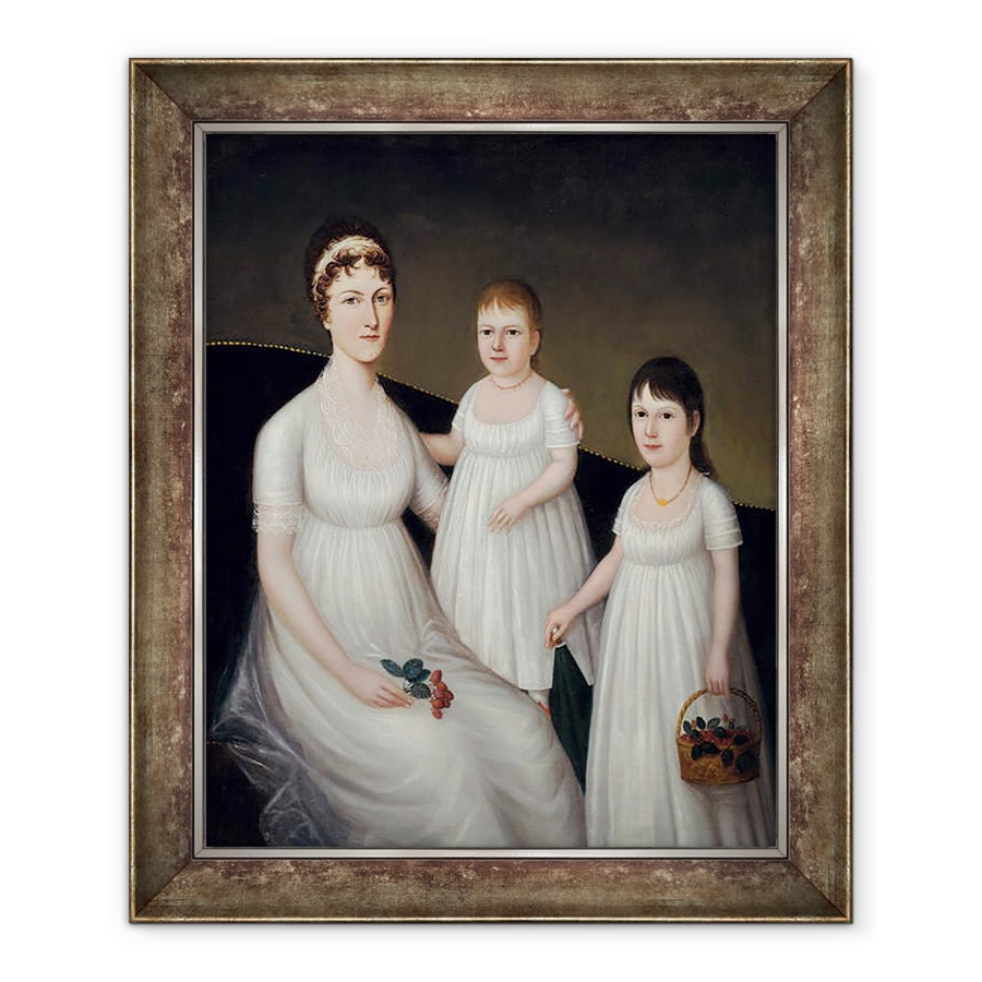 Tablou inramat - Joshua Johnson - Grace Allison McCurdy si fiicele ei, Mary Jane si Letitia Grace, 70 x 85 cm