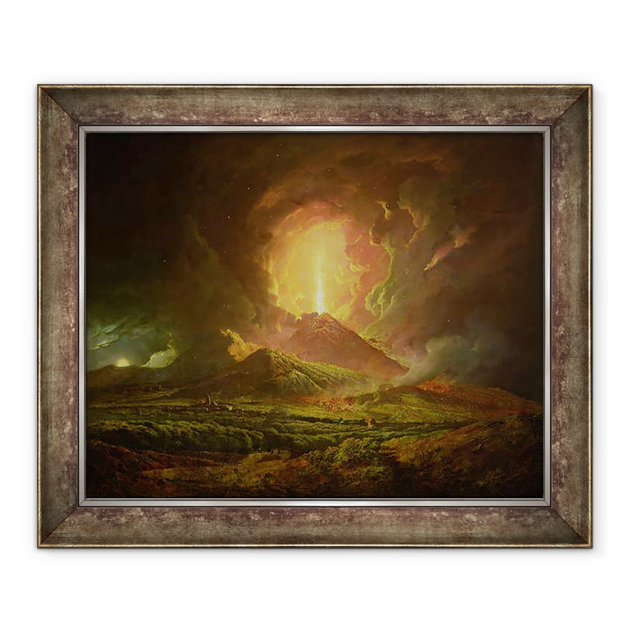 Tablou inramat - Joseph Wright of Derby - O eruptie a Vezuviului, vazuta de la Portici, 50 x 60 cm