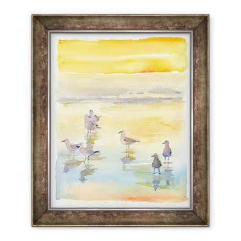 Tablou inramat - John Keeling - Pescarusi pe plaja, 2014, 70 x 85 cm Tablou inramat - John Keeling - Pescarusi pe plaja, 2014, 70 x 85 cm