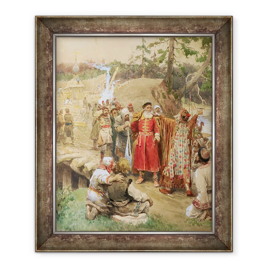 Tablou inramat - Klavdiy Vasilievich Lebedev - Cucerirea Noilor Regiuni in Rusia, 70 x 85 cm