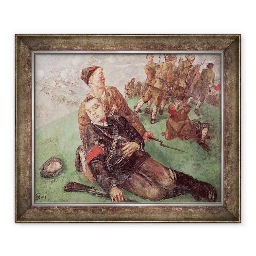 Tablou inramat - Kuzma Sergeevich Petrov-Vodkin - Moartea unui comisar al poporului, 50 x 60 cm