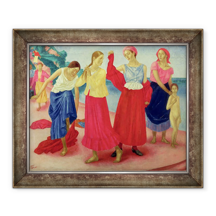 Tablou inramat - Kuzma Sergeevich Petrov-Vodkin - Femei tinere pe Volga, 70 x 85 cm