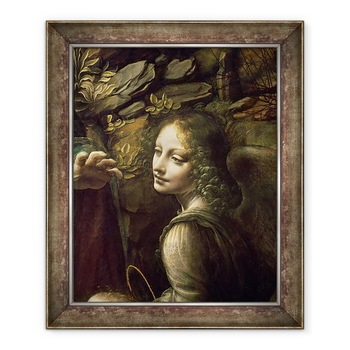 Tablou inramat - Leonardo da Vinci - Detaliu al ingerului, de la Fecioara Stancilor Fecioara cu Pruncul Sfantul Ioan adorand Pruncul Hristos insotit de un inger, 70 x 85 cm Tablou inramat - Leonardo da Vinci - Detaliu al ingerului, de la Fecioara Stancilor Fecioara cu Pruncul Sfantul Ioan adorand Pruncul Hristos insotit de un inger, 70 x 85 cm
