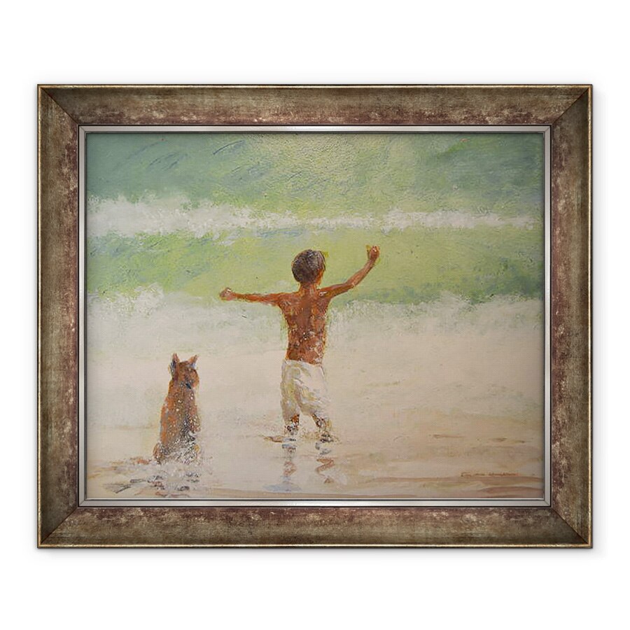 Tablou inramat - Lincoln Seligman - Baiat si salvamar, 50 x 60 cm