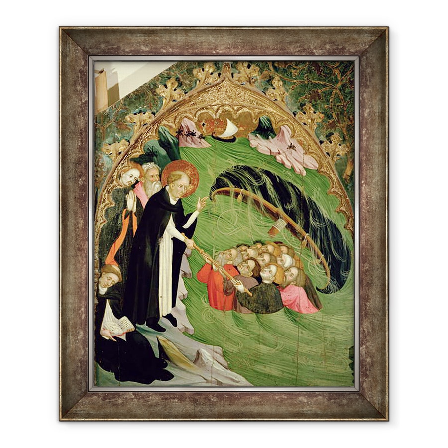 Tablou inramat - Lluis Borrassa - St Dominic Salvarea Pescarilor naufragiati de la inec, detaliu de la Altarul Sf. Claire, 70 x 85 cm