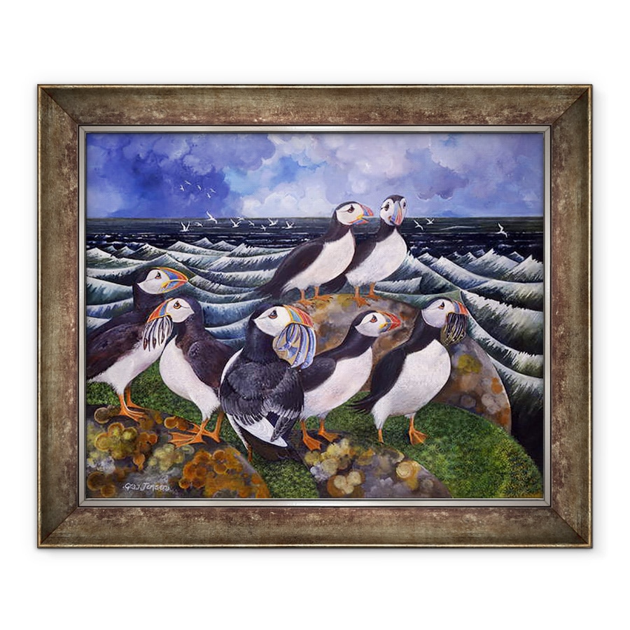 Tablou inramat - Lisa Graa Jensen - Puffins, 70 x 85 cm