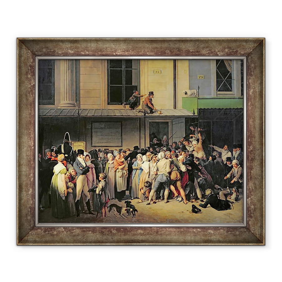 Tablou inramat - Louis Leopold Boilly - Intrarea in Teatrul de lAmbgu-Comique inainte de un spectacol gratuit, 70 x 85 cm