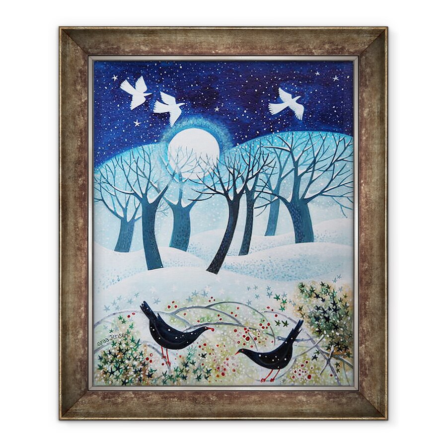 Tablou inramat - Lisa Graa Jensen - Pasari de iarna in zapada, 2019, 70 x 85 cm