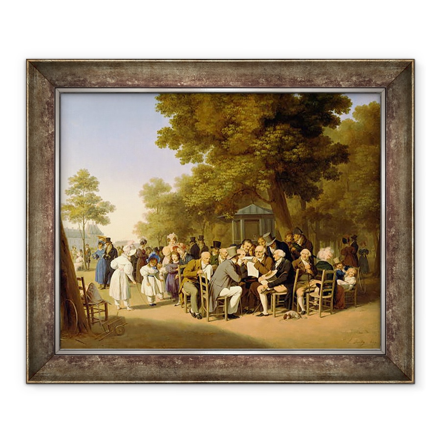 Tablou inramat - Louis Leopold Boilly - Politicienii din Gradinile Tuileries, 70 x 85 cm