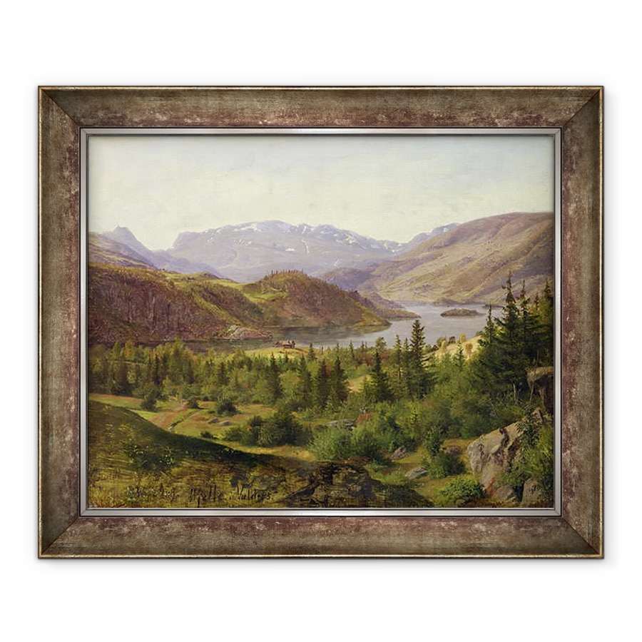Tablou inramat - Louis Gurlitt - Hjelle in Valders, Fiord Placi, 70 x 85 cm