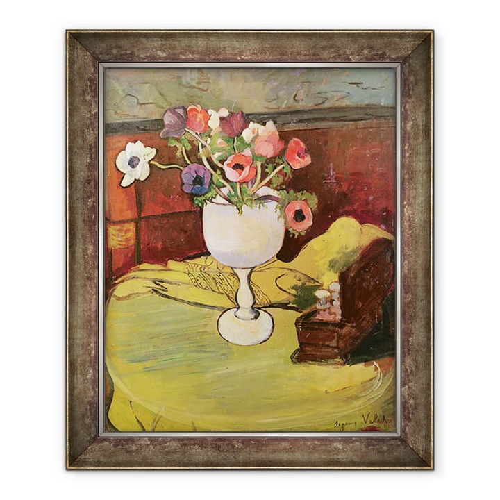 Tablou inramat - Marie Clementine Valadon - Vaza de flori, 90 x 110 cm