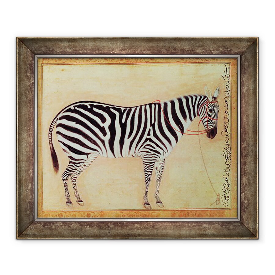 Tablou inramat - Mansur - Zebra, de la Mingo Album, Mughal, 1621, 70 x 85 cm