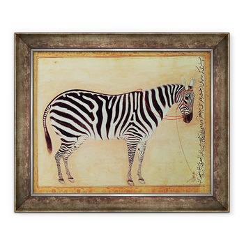 Tablou inramat - Mansur - Zebra, de la Mingo Album, Mughal, 1621, 70 x 85 cm Tablou inramat - Mansur - Zebra, de la Mingo Album, Mughal, 1621, 70 x 85 cm