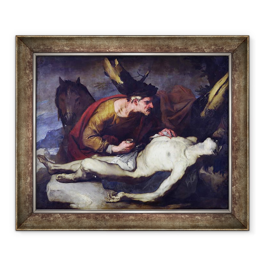 Tablou inramat - Luca Giordano - The Good Samaritan, 70 x 85 cm