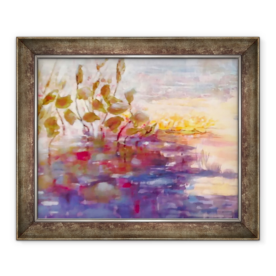 Tablou inramat - Mary Smith - reflexii aurii si roz, 70 x 85 cm