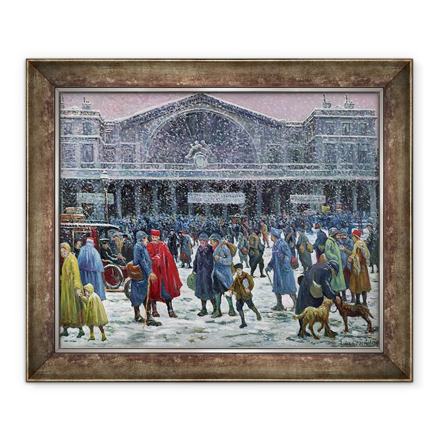 Tablou inramat - Maximilien Luce - Gare de lEst sub zapada, 70 x 85 cm
