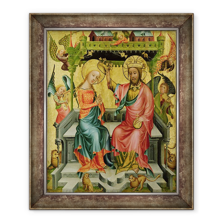 Tablou inramat - Master Bertram of Minden - incoronarea Fecioarei, din aripa dreapta a altarului Buxtehude, 70 x 85 cm