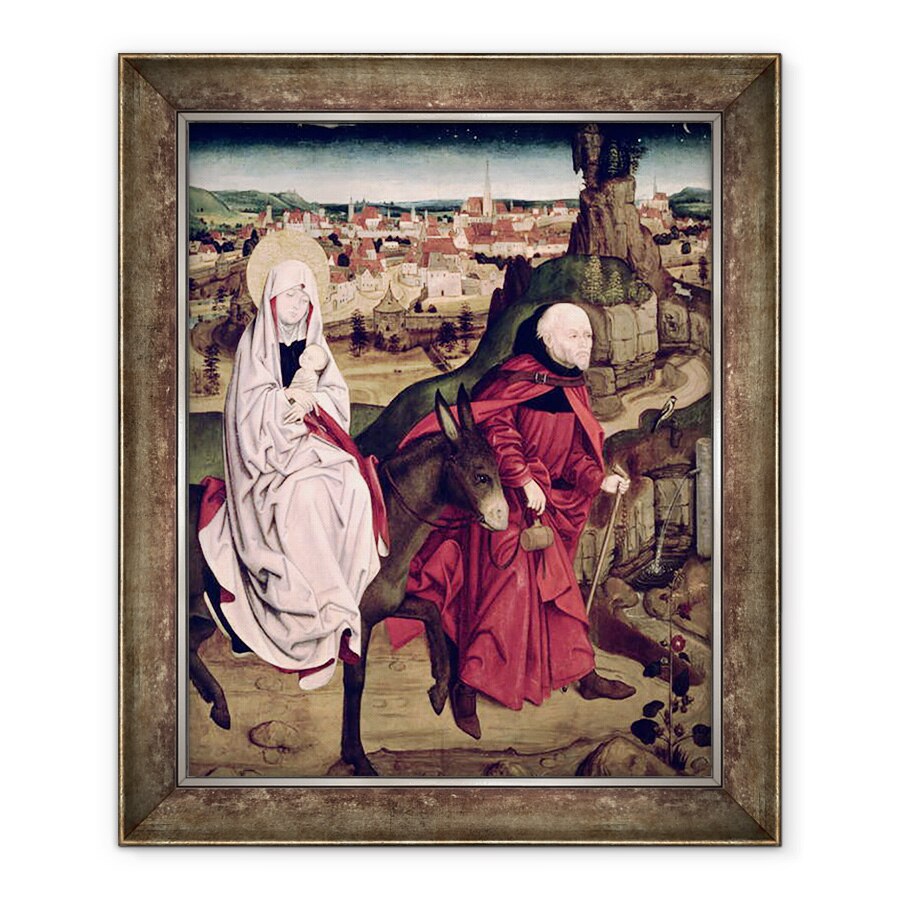 Tablou inramat - Master of the Schotten Altar - Altarul Schotten reprezentand Zborul in Egipt, 70 x 85 cm