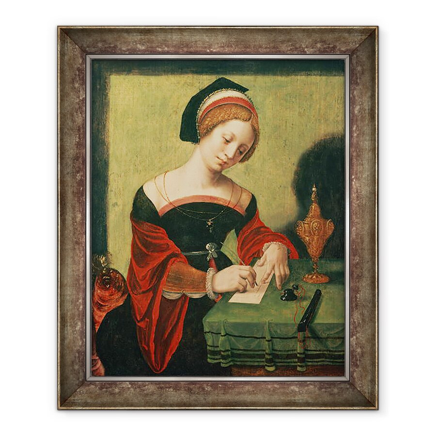 Tablou inramat - Master of the Female Half Lengths - Portret De O Doamna Ca Magdalen, 50 x 60 cm