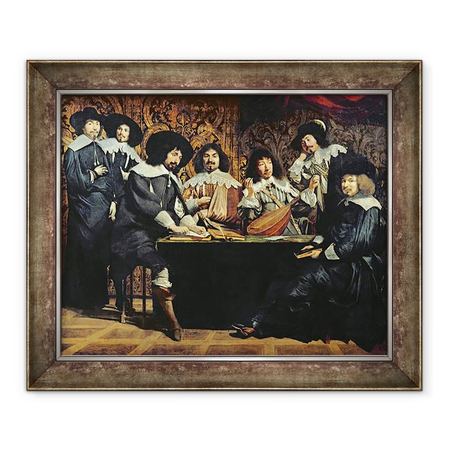 Tablou inramat - Mathieu Le Nain - Academia, sau intalnirea Amatorilor, 70 x 85 cm