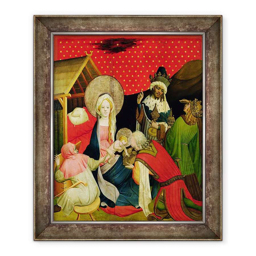 Tablou inramat - Master Francke - Adorarea Magilor, panou de la Altarul Sfantul Thomas de la Biserica Sfantul Ioan, Hamburg, 70 x 85 cm