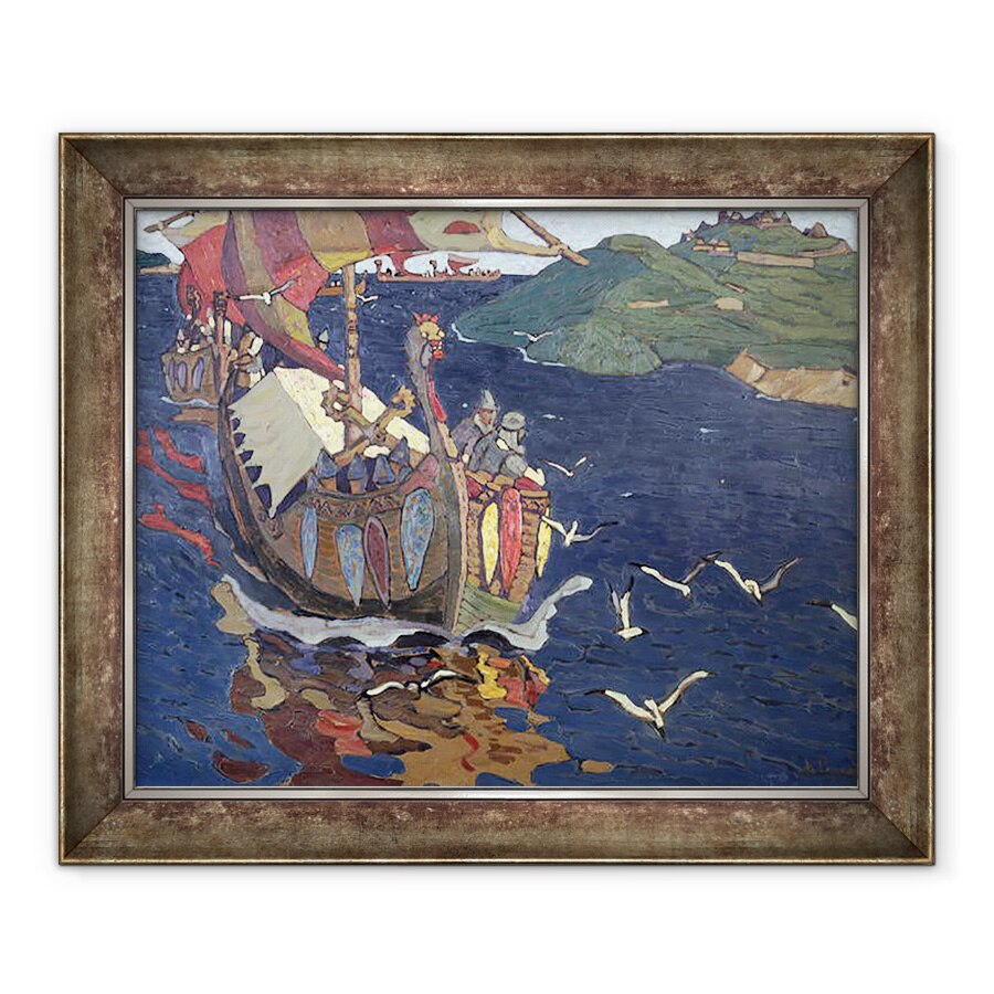 Tablou inramat - Nicholas Roerich - Vizitatori din strainatate, 90 x 110 cm