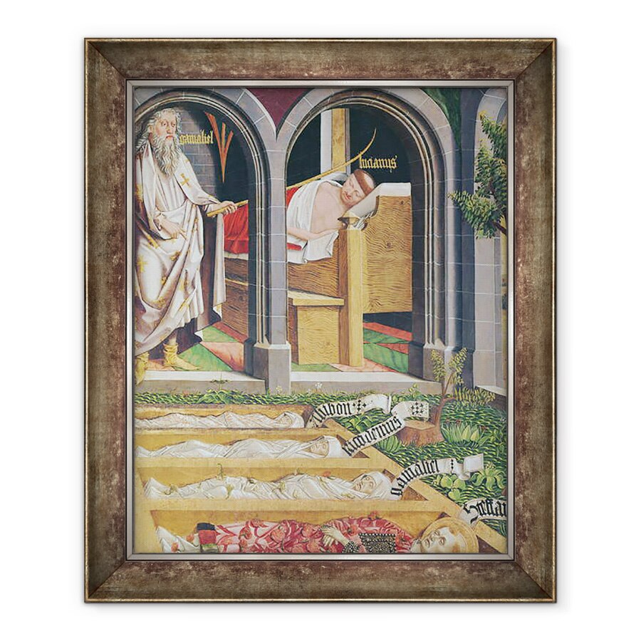 Tablou inramat - Michael Pacher - Aparitia lui Gamaliel preotului, Lucien, din Altarul Sfantului stefan, 70 x 85 cm