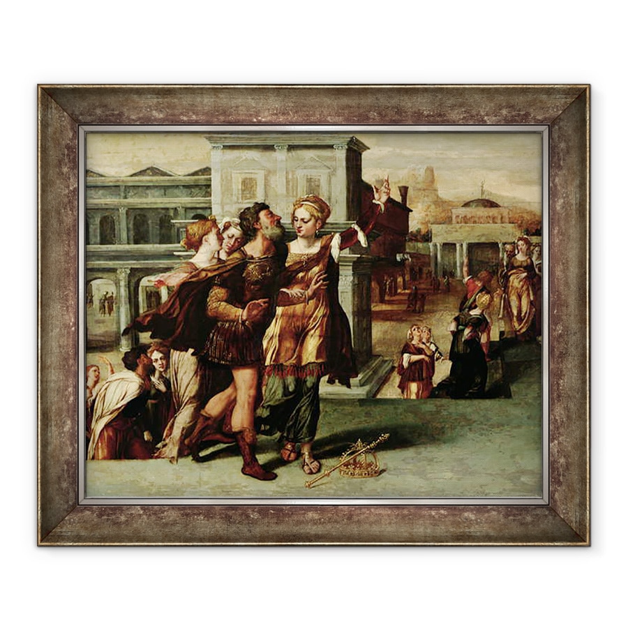 Tablou inramat - Scoala Olandeza - Augustus 63-14 i.Hr. si Sibilul tiburtin, 70 x 85 cm