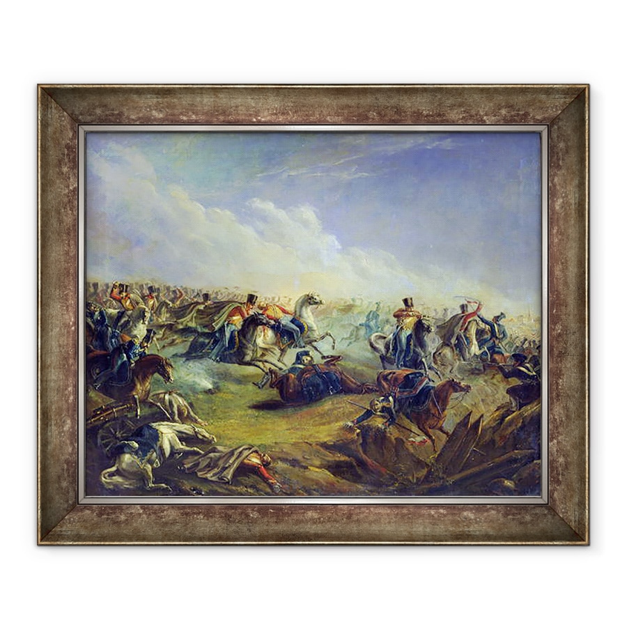 Tablou inramat - Mikhail Yuryevich Lermontov - Husarii Garzii ataca langa Varsovia in 26 august 1831, 70 x 85 cm