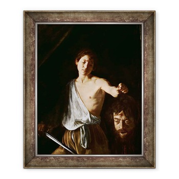 Tablou inramat - Michelangelo Merisi da Caravaggio - David cu capul lui Goliat, 70 x 85 cm Tablou inramat - Michelangelo Merisi da Caravaggio - David cu capul lui Goliat, 70 x 85 cm