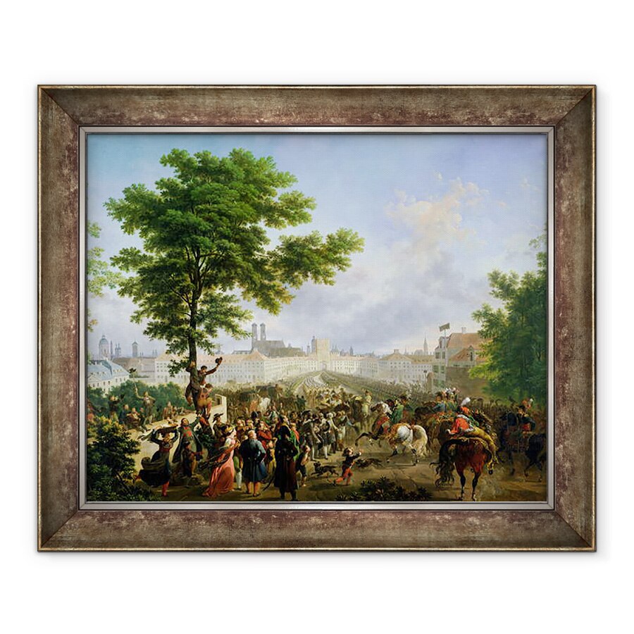 Tablou inramat - Nicolas Antoine Taunay - Intrarea lui Napoleon Bonaparte 1769-1821 si a armatei franceze la München, 24 octombrie 1805, 70 x 85 cm