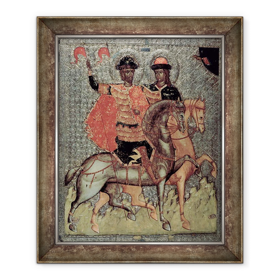 Tablou inramat - Scoala Novgorod - Sfantul Boris si Sfantul Gleb Montate, 70 x 85 cm