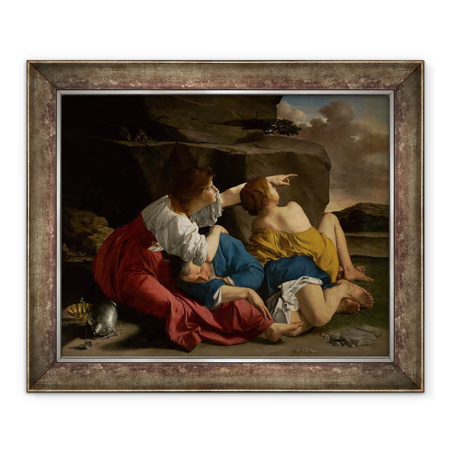 Tablou inramat - Orazio Gentileschi - Lot si fiicele sale, 70 x 85 cm