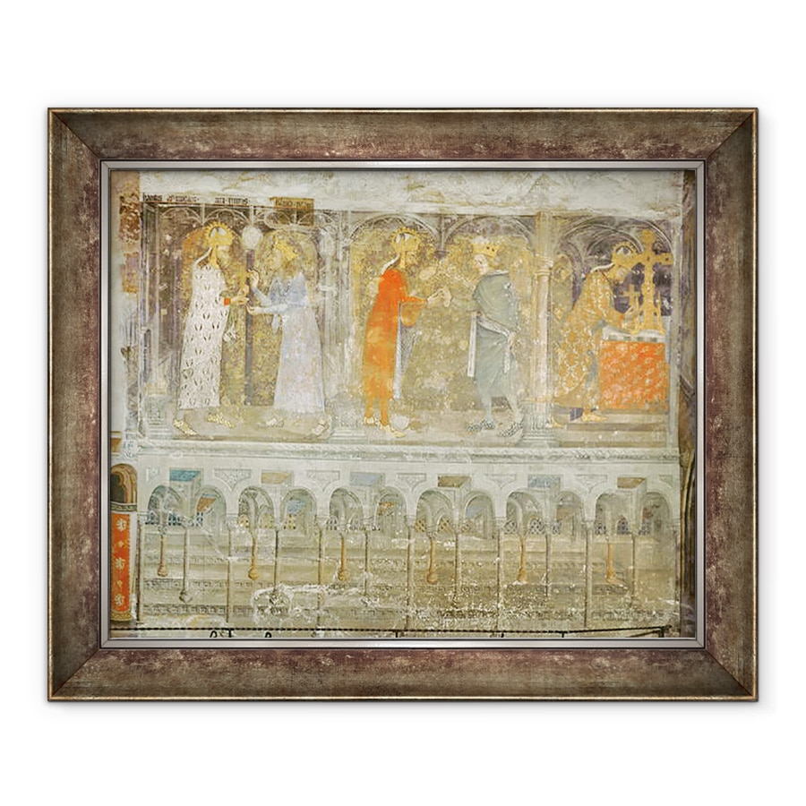 Tablou inramat - Nikolaus or Mikulas Wurmser - Sfantul imparat Roman Carol al IV-lea 1316-78 primind un ghimpe din coroana lui Hristos de la Jean al II-lea 1319-64 Le Bon, 70 x 85 cm