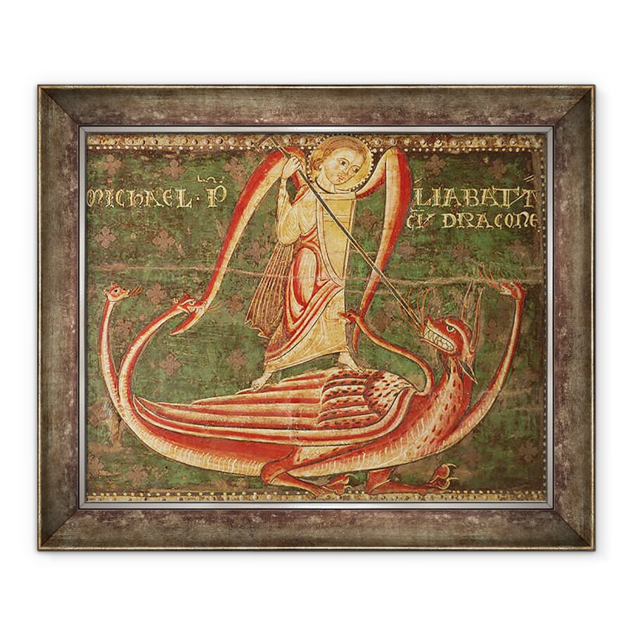 Tablou inramat - Master of Llussà - Sfantul Mihail lupta cu Dragon, 90 x 110 cm