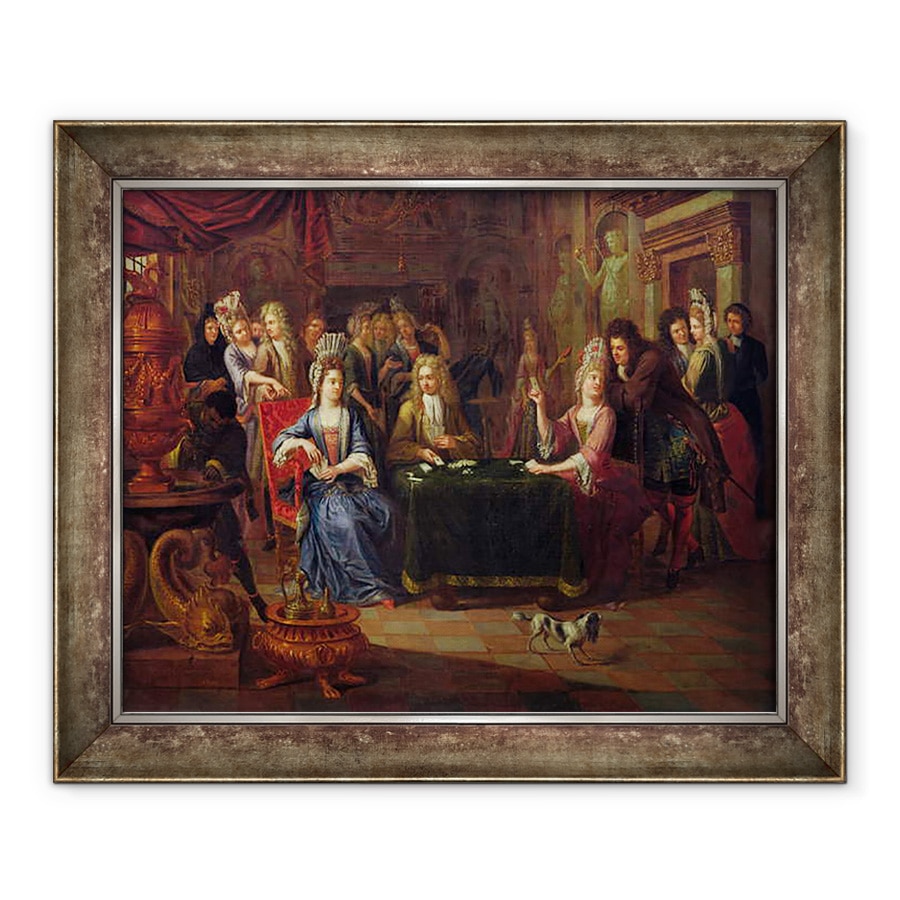 Tablou inramat - P. Bergaigne - Jucatorii de carti, 70 x 85 cm