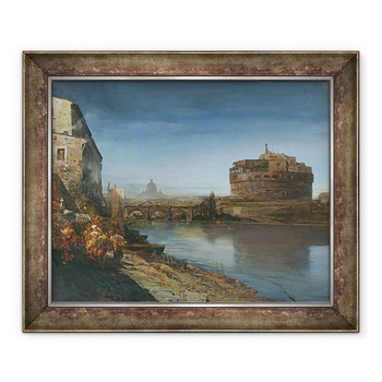 Tablou inramat - Oswald Achenbach - Castelul Sant Angelo la asfintit, 70 x 85 cm Tablou inramat - Oswald Achenbach - Castelul Sant Angelo la asfintit, 70 x 85 cm