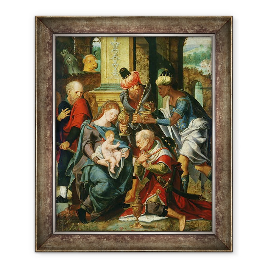 Tablou inramat - Master of the Prodigal Son - Adorarea Magilor, 70 x 85 cm