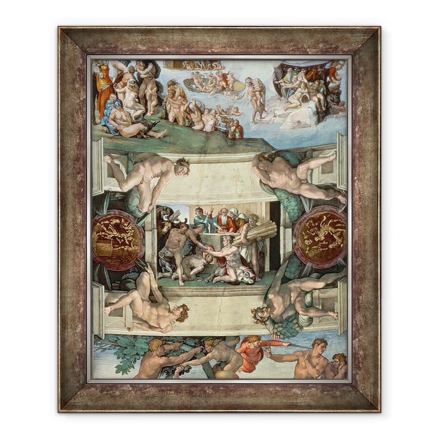 Tablou inramat - Michelangelo Buonarroti - Plafonul Capelei Sixtine 1508-12 - Sacrificiul lui Noe, 70 x 85 cm