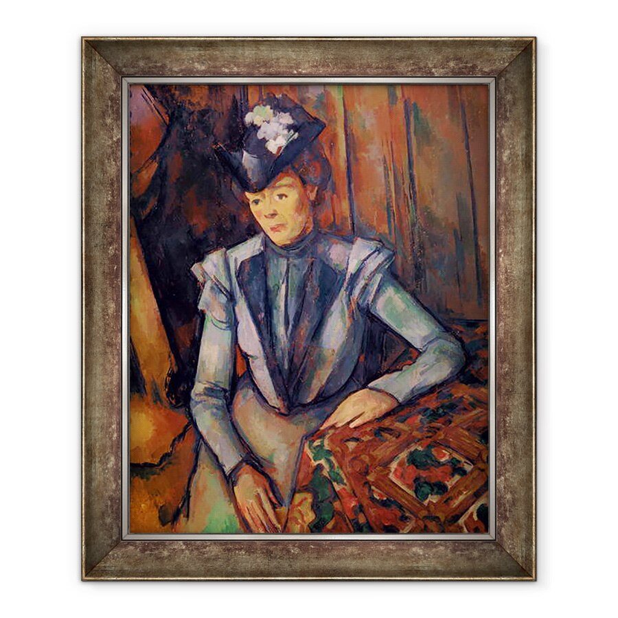 Tablou inramat - Paul Cezanne - Femeie in albastru Madame Cezanne 1900-02, 70 x 85 cm