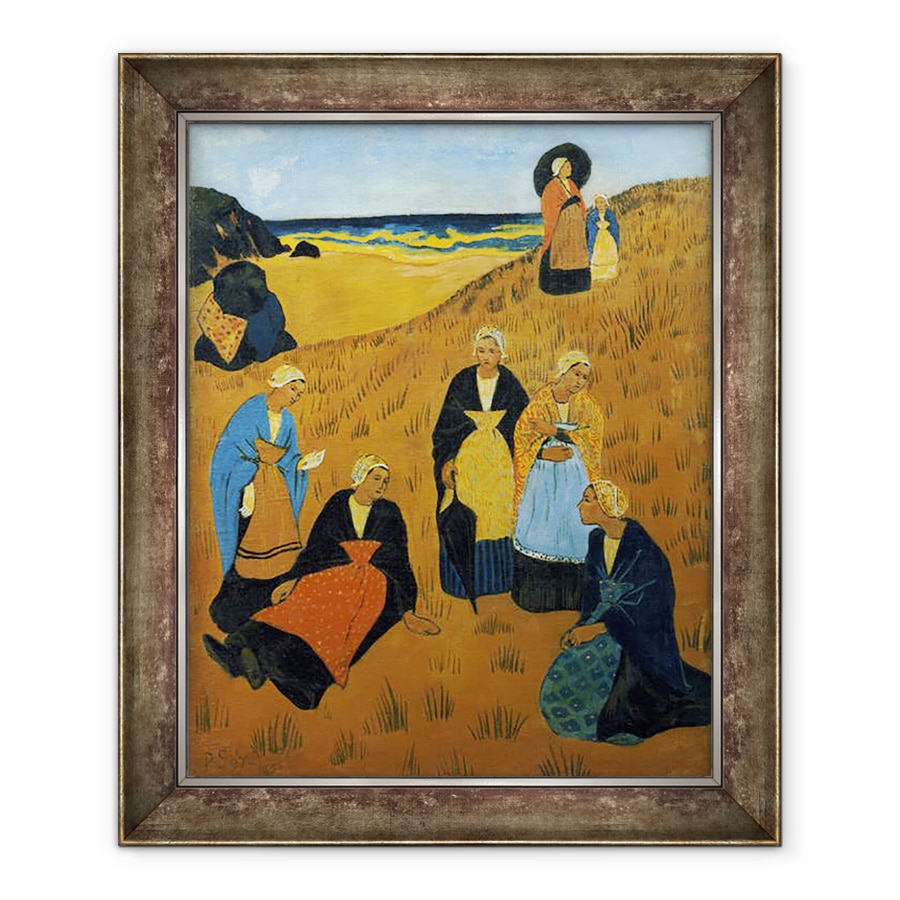 Tablou inramat - Paul Serusier - Tineri Breton Femei purtand saluri, sau Fetele din Douarnenez, 50 x 60 cm