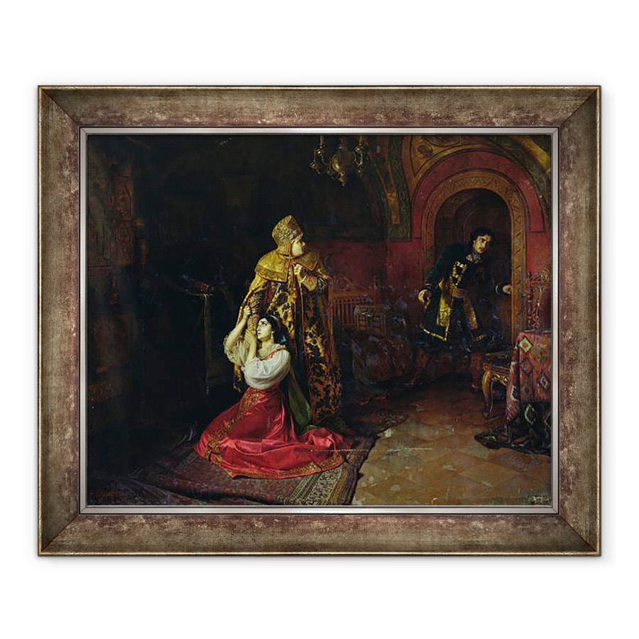 Tablou inramat - Nikolai Pavlovich Shakhovskoi - Ultimele minute ale familiei lui Godunov, 70 x 85 cm