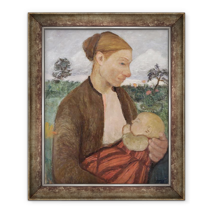 Tablou inramat - Paula Modersohn-Becker - Mama si Copil, 70 x 85 cm