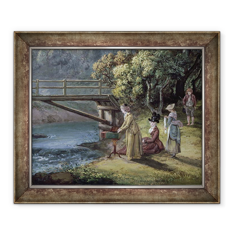 Tablou inramat - Paul Sandby - Castelul Roslin, 90 x 110 cm